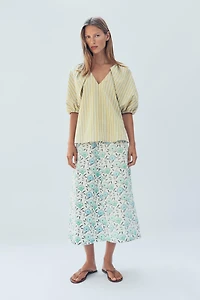 LIMITED EDITION STRIPED PUFF SLEEVE BLOUSE