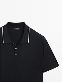 Polo en maille avec col coloré