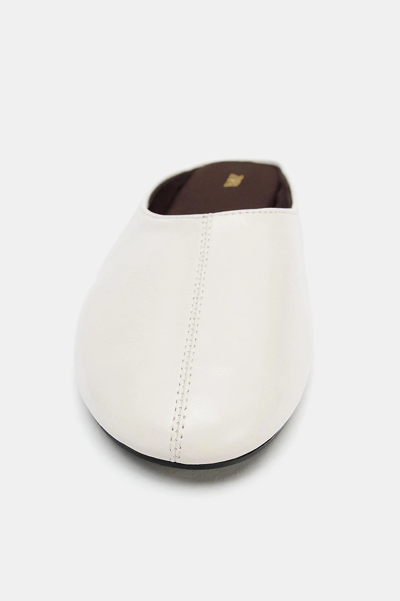 FLAT LEATHER MULE SHOES