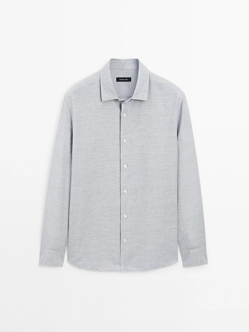 Regular fit flecked shirt