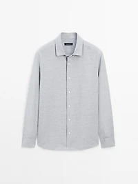 Regular fit flecked shirt