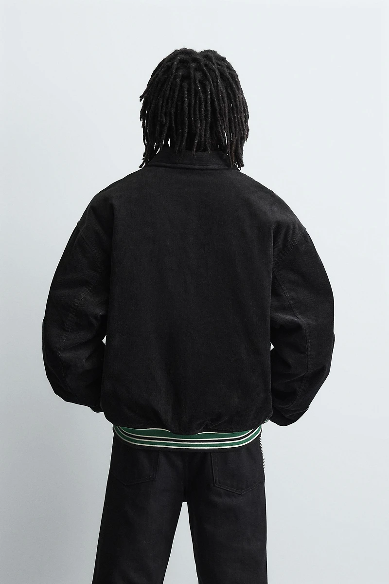 CORDUROY EMBROIDERED PATCH JACKET