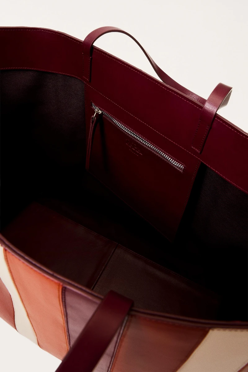 STRIPED LEATHER MAXI SHOPPER LIMITED EDITION