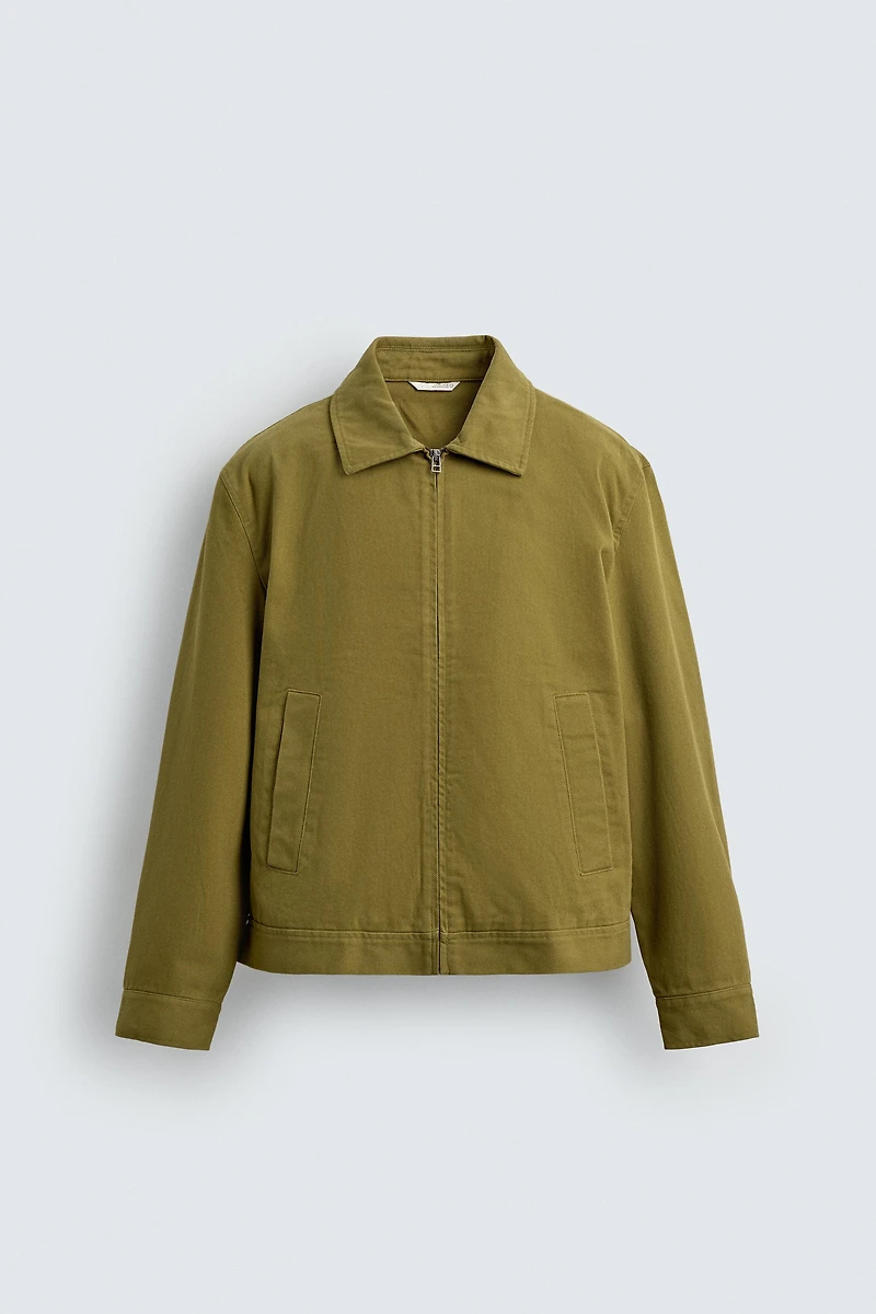 TEXTURED ZIP-UP OVERSHIRT