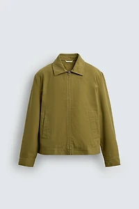 TEXTURED ZIP-UP OVERSHIRT