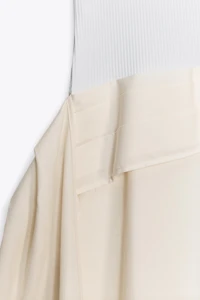 CONTRAST PLEATED DRESS