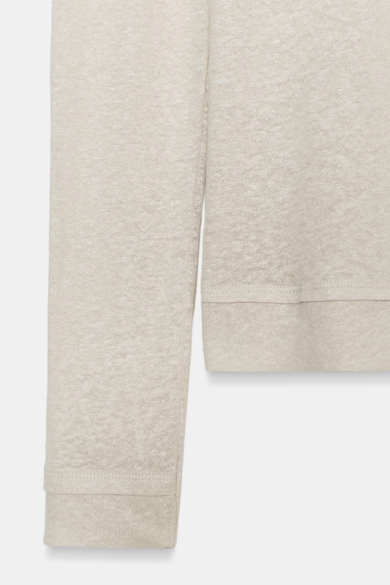 LONG SLEEVE T-SHIRT WITH LINEN