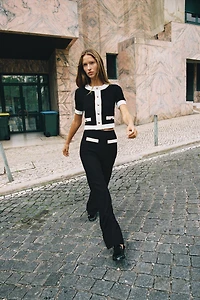 PANTALON BOUCLÉ CONTRASTE