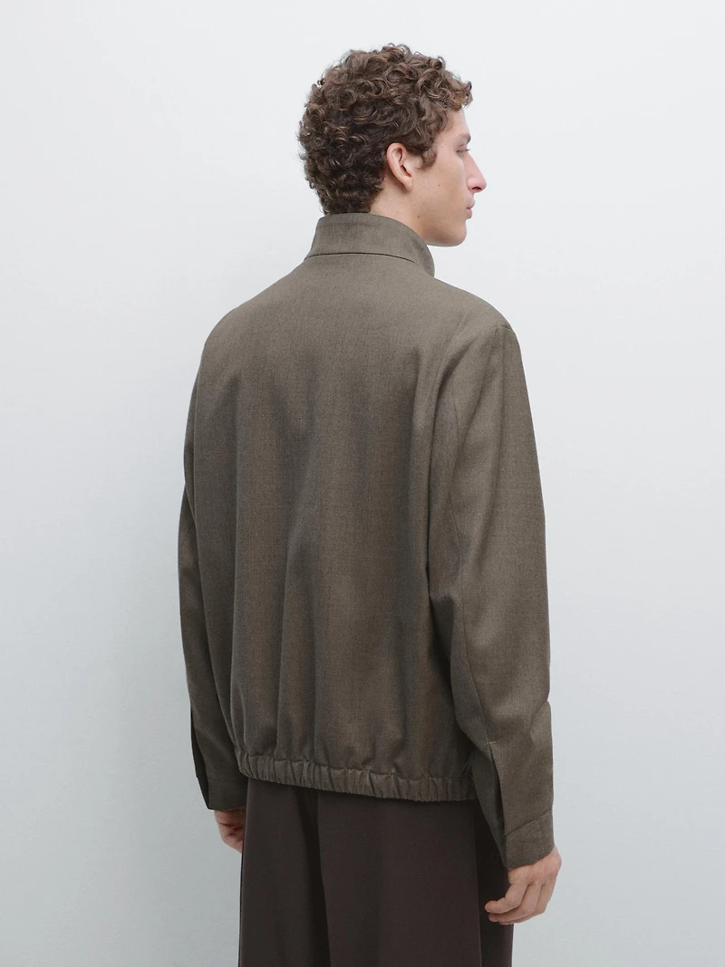 Blouson en laine froide mélangée
