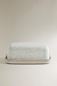 STONEWARE BUTTER DISH