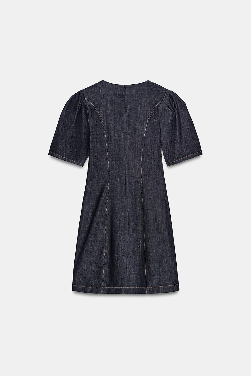ROBE COURTE EN DENIM Z1975 À MANCHES BOUFFANTES