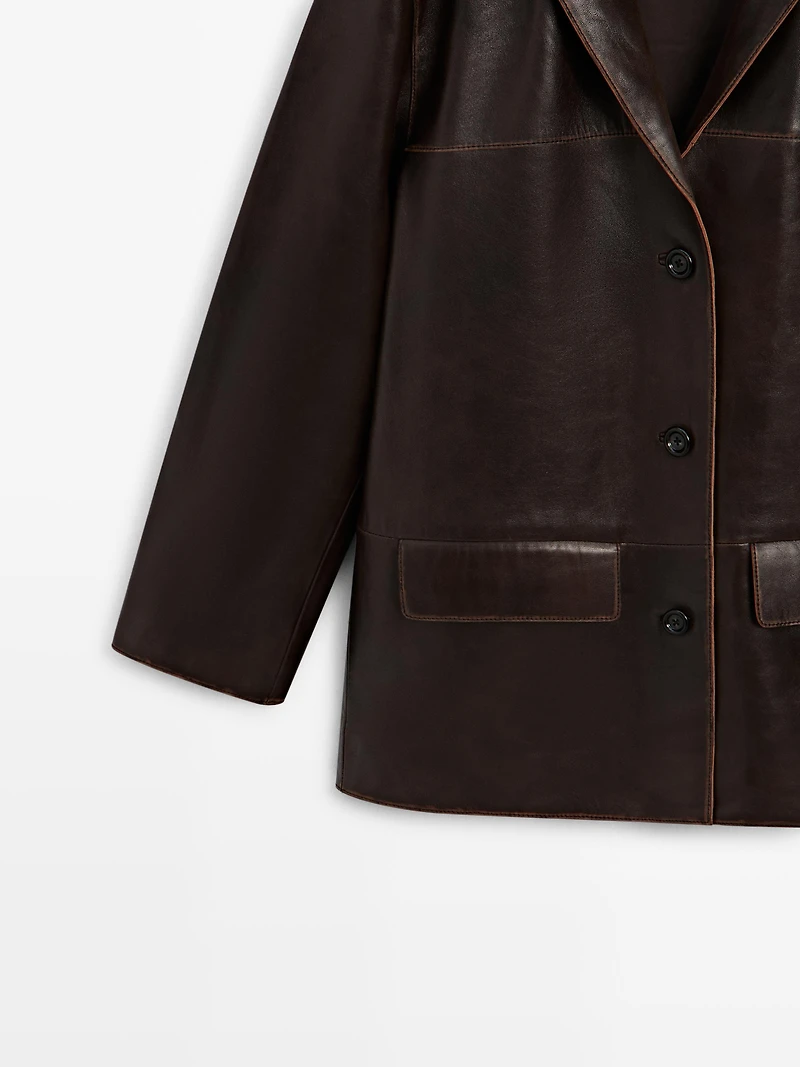 Nappa leather midi jacket