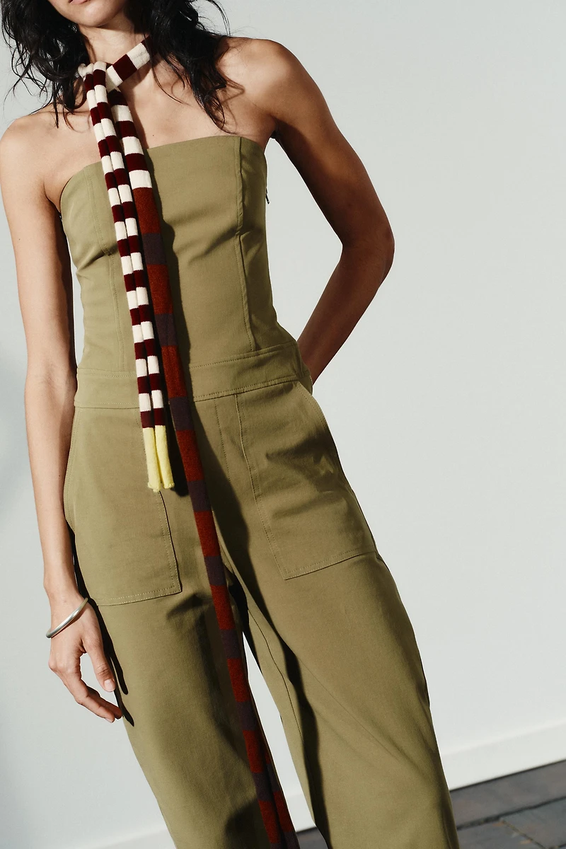 STRAPLESS FULL-LENGTH JUMPSUIT