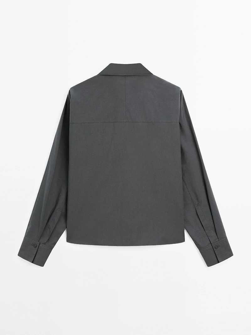 Loose-fitting 100% cotton poplin shirt