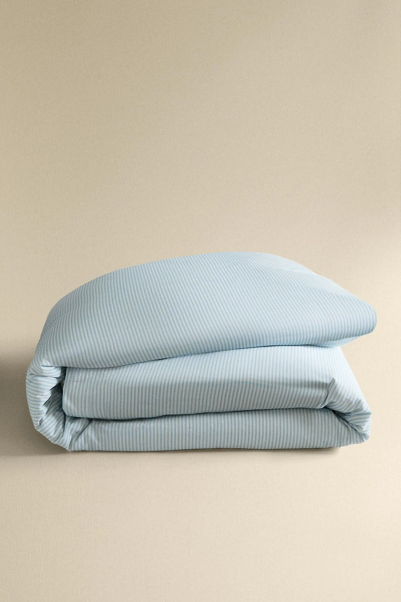 HOUSSE DE COUETTE SATIN RAYURES DÉLAVÉ (300 FILS)