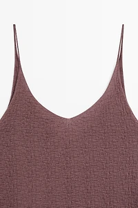 100% cotton textured strappy top