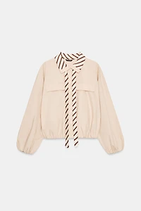 CONTRAST COLLAR POPLIN SHIRT