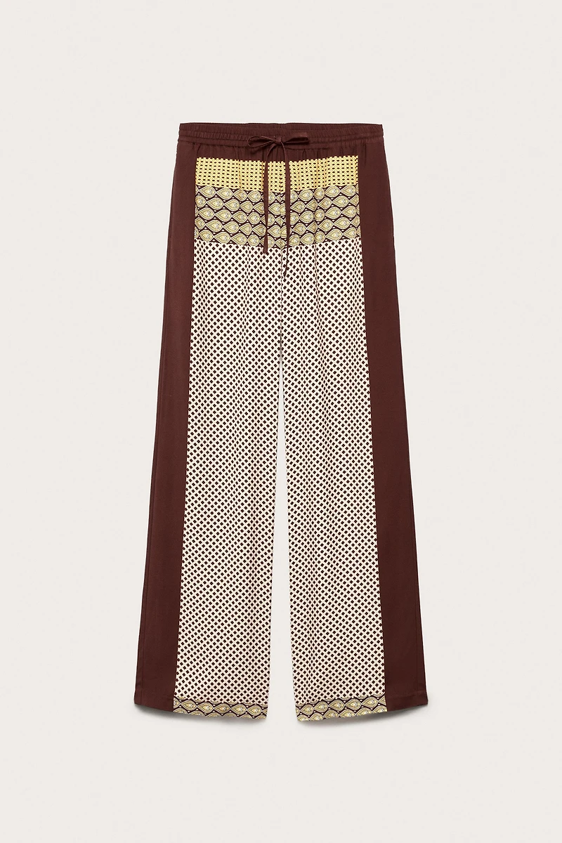 LIMITED EDITION MIXED PRINT FLOWY PANTS