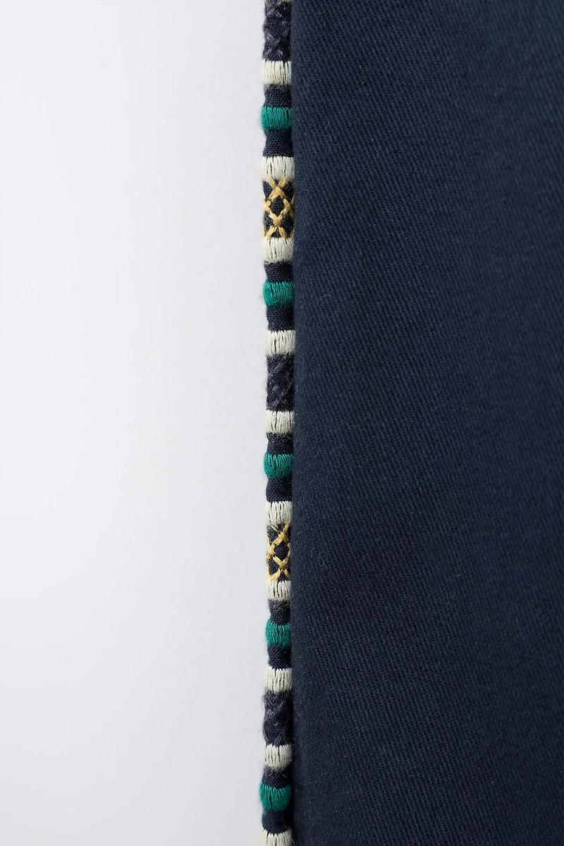 SIDE EMBROIDERED CULOTTE PANTS