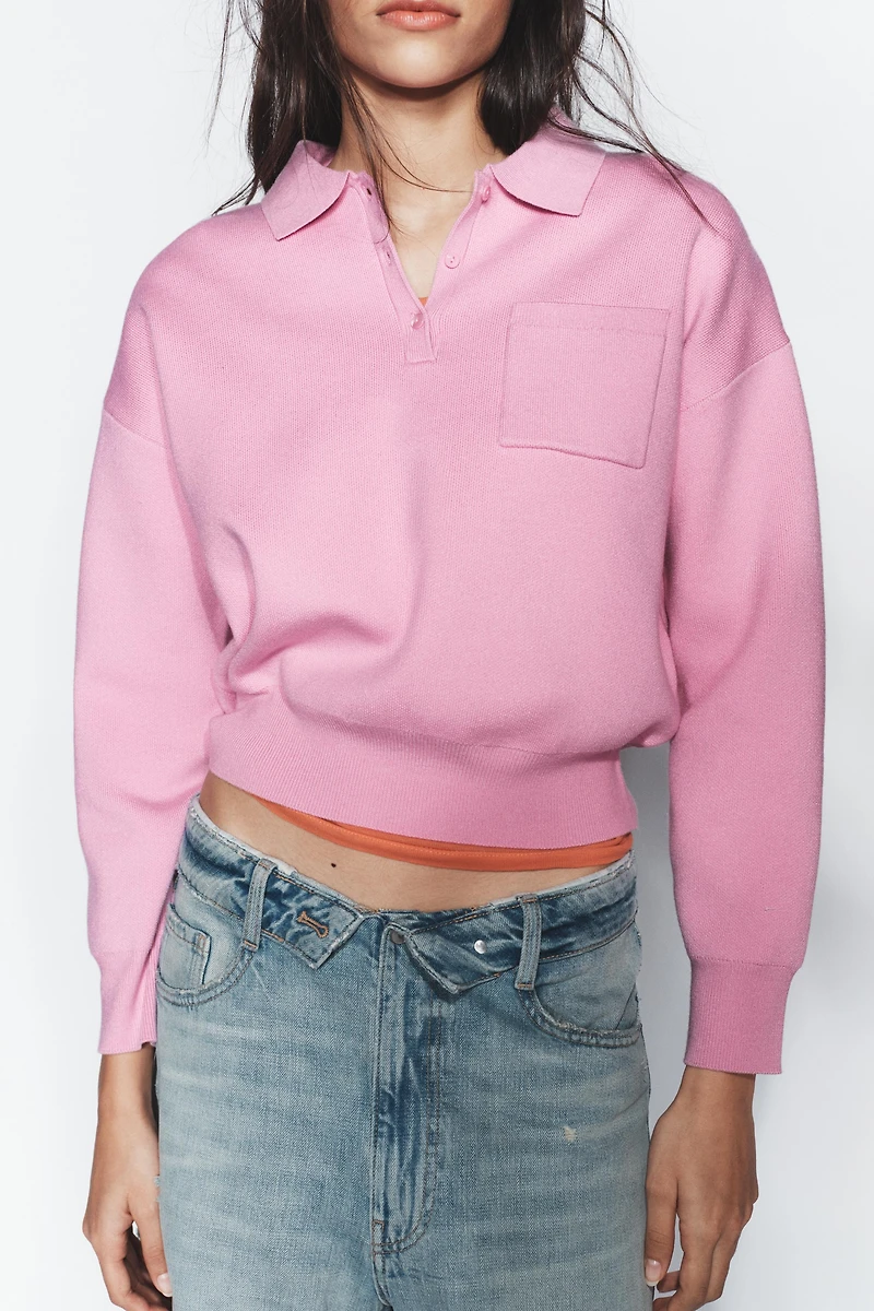 POCKET KNIT POLO SHIRT