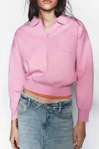 POCKET KNIT POLO SHIRT
