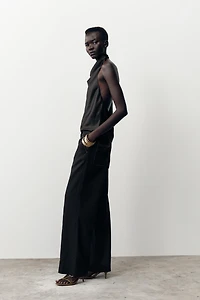 PANTALON DROIT SURPIQÛRES CONTRASTE