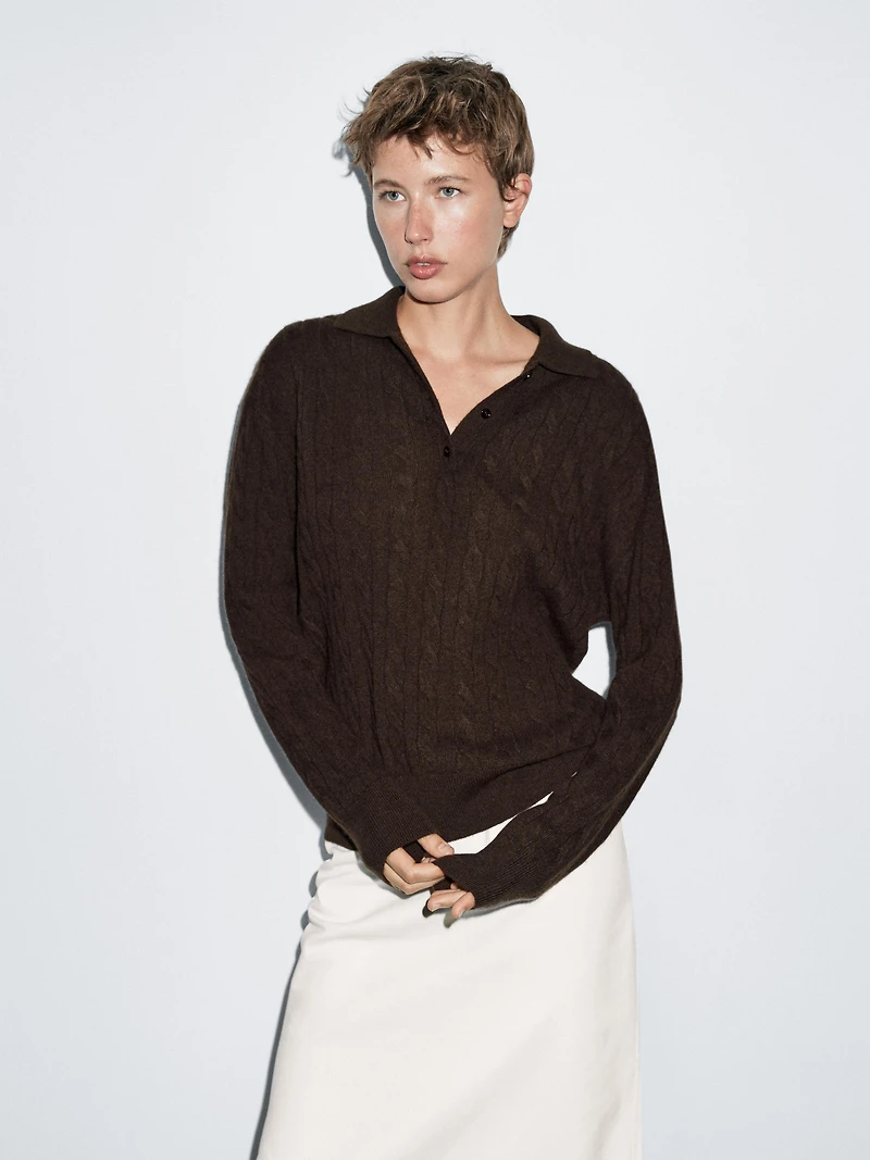 Pull col polo 100 % cachemire