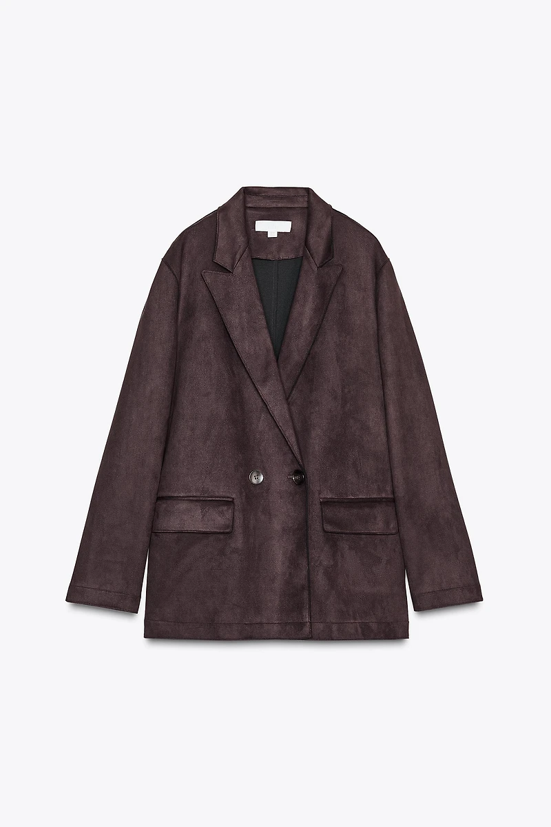 FAUX SUEDE BLAZER