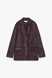 FAUX SUEDE BLAZER