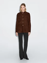 Suede leather safari jacket