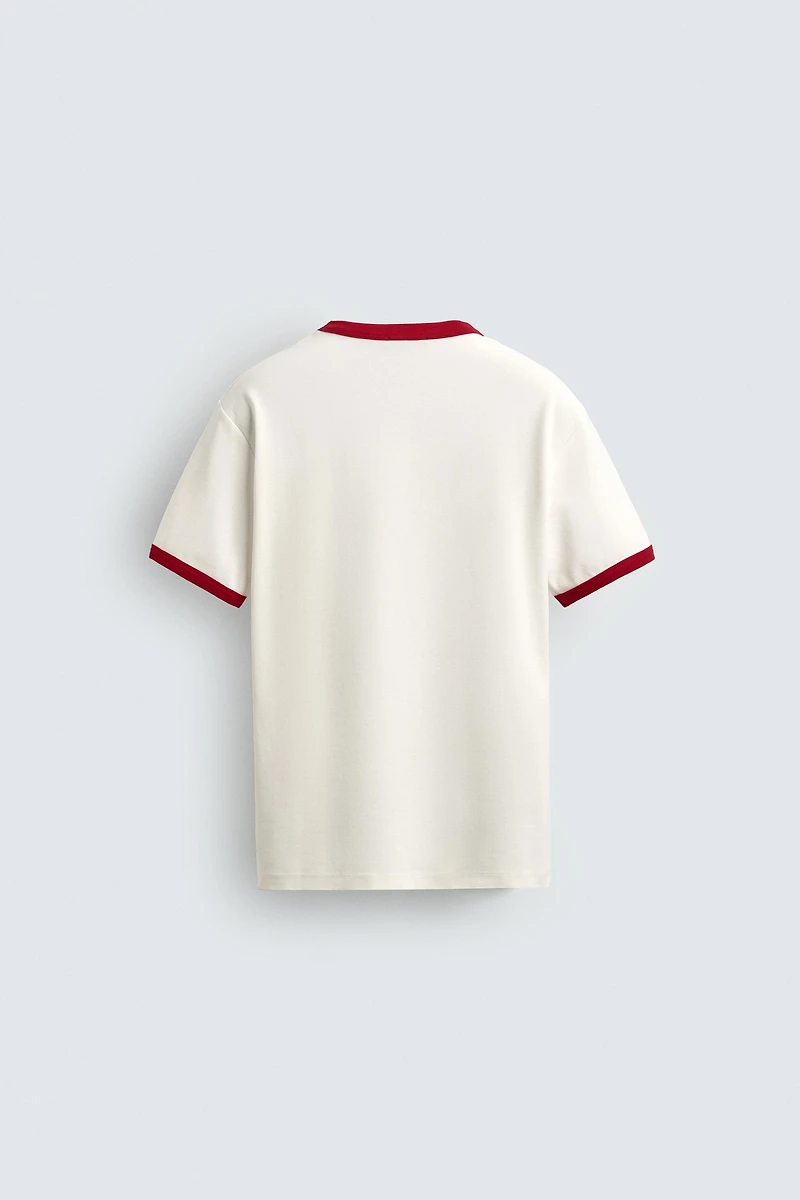 CONTRAST RIB NUMBER T-SHIRT