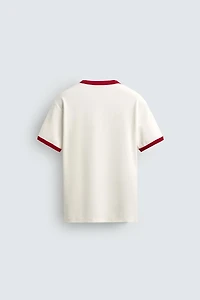CONTRAST RIB NUMBER T-SHIRT