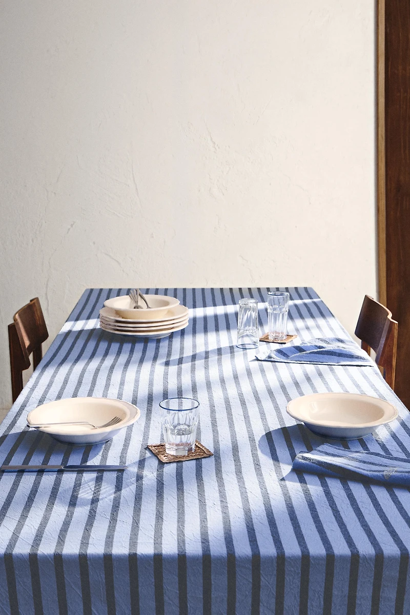 YARN-DYED STRIPE TABLECLOTH