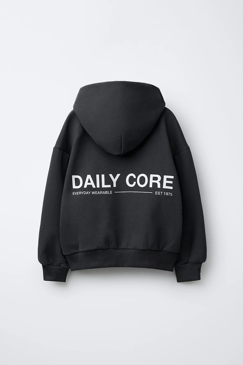 TEXT PRINT HOODIE