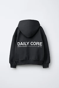TEXT PRINT HOODIE