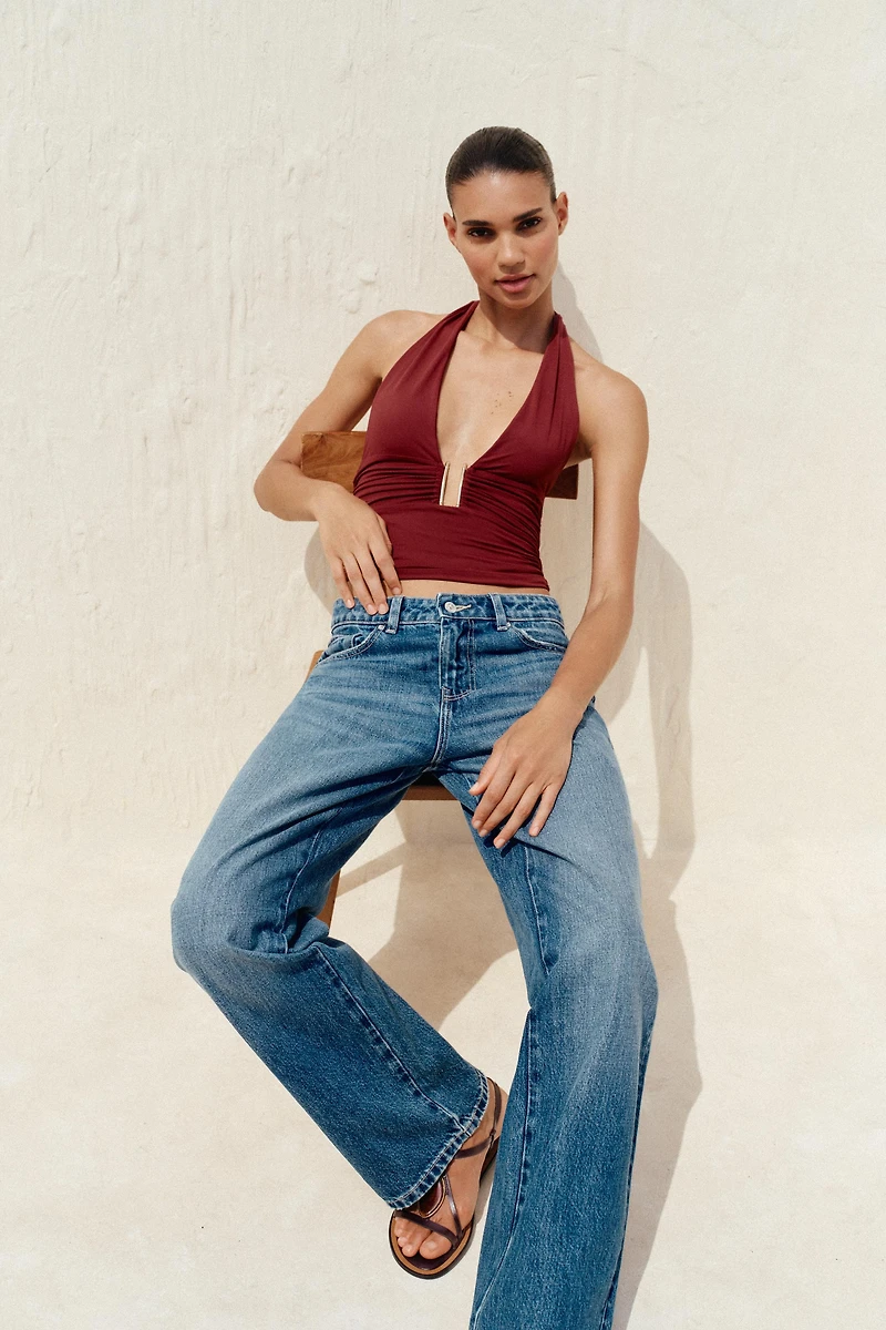 DRAPED HALTER TOP