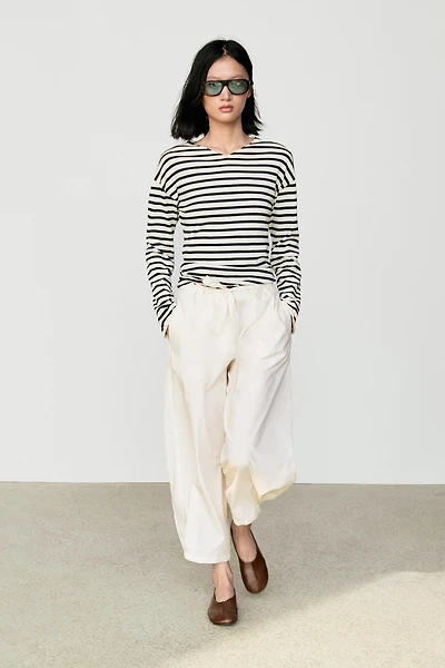 100% cotton long sleeve striped sweater