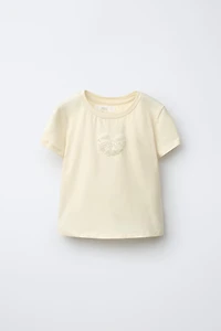 BEADED BOW T-SHIRT
