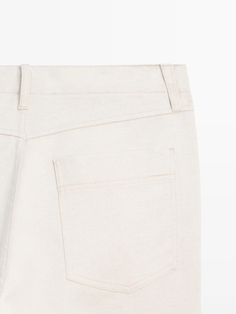Cotton and linen five-pocket trousers