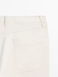 Cotton and linen five-pocket trousers
