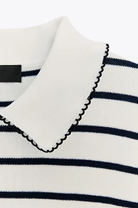 CONTRAST PIPING SHORT SLEEVE JUMPER