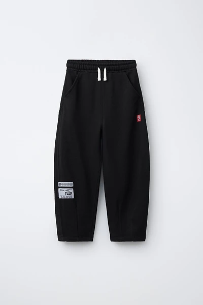 BARREL PANTS WITH LABEL