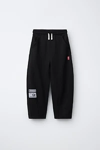 BARREL PANTS WITH LABEL