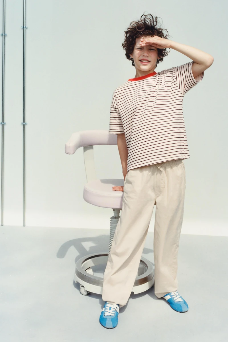 STRAIGHT POPLIN PANTS