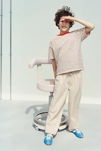STRAIGHT POPLIN PANTS