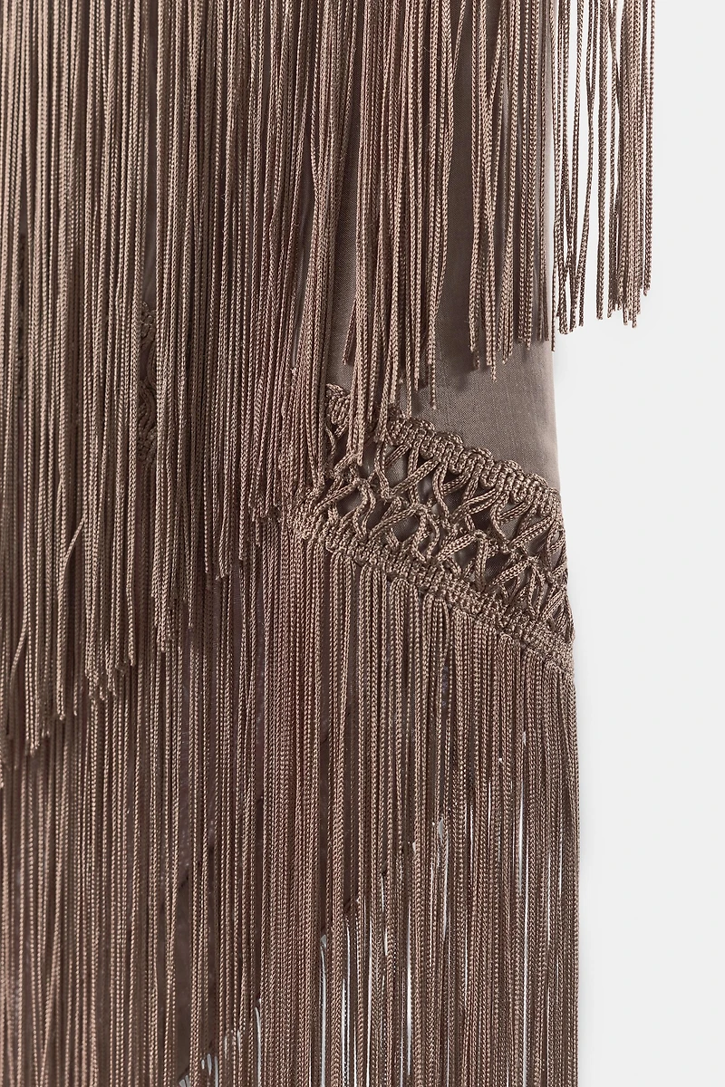 VISCOSE FRINGED SCARF