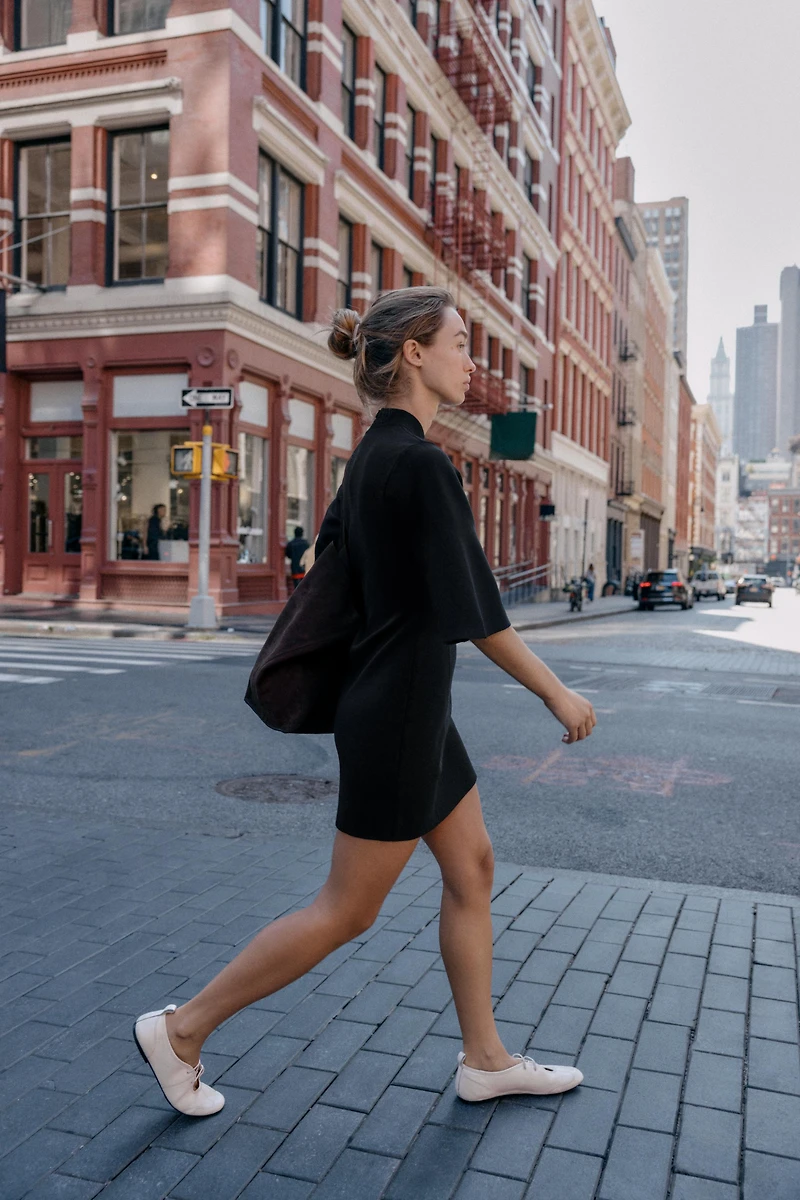 PLAIN KNIT MINI DRESS