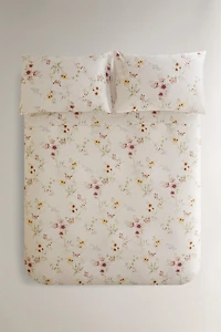 HOUSSE DE COUETTE SATIN IMPRIMÉ FLEUR