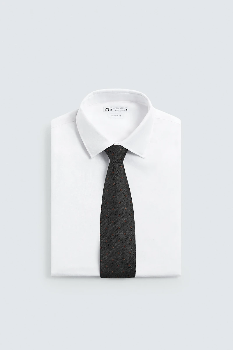 100% SILK POLKA DOT JACQUARD TIE