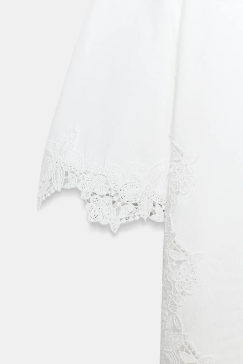SHORT SLEEVE LACE T-SHIRT